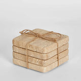 Sand Travertine Coaster Set 4