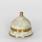 Brass Bone Inlay Trinket Box - White Small