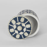 Bone Inlay Trinket Box - Blue