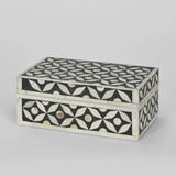 Bone Inlay Trinket Box - Black/White