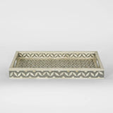 Bone Inlay Tray - Grey/White