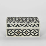 Bone Inlay Trinket Box - Black/White