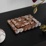 Palazzo Small Scalloped Tray & Incense Holder - Brown Calacatta