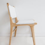 LEATHER DINING CHAIR - WHITE | Creeping Fig